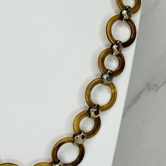 Liz Claiborne Chunky Plastic and Gold Tone Long Chain Link Necklace - Picture 6 of 9